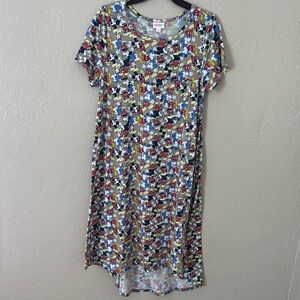 Womens LuLaRoe Disney Collection Mickey Mouse T-shirt Stretch Dress Small Summer